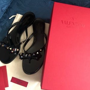 VALENTINO rock studs PVC sandal flip flops
